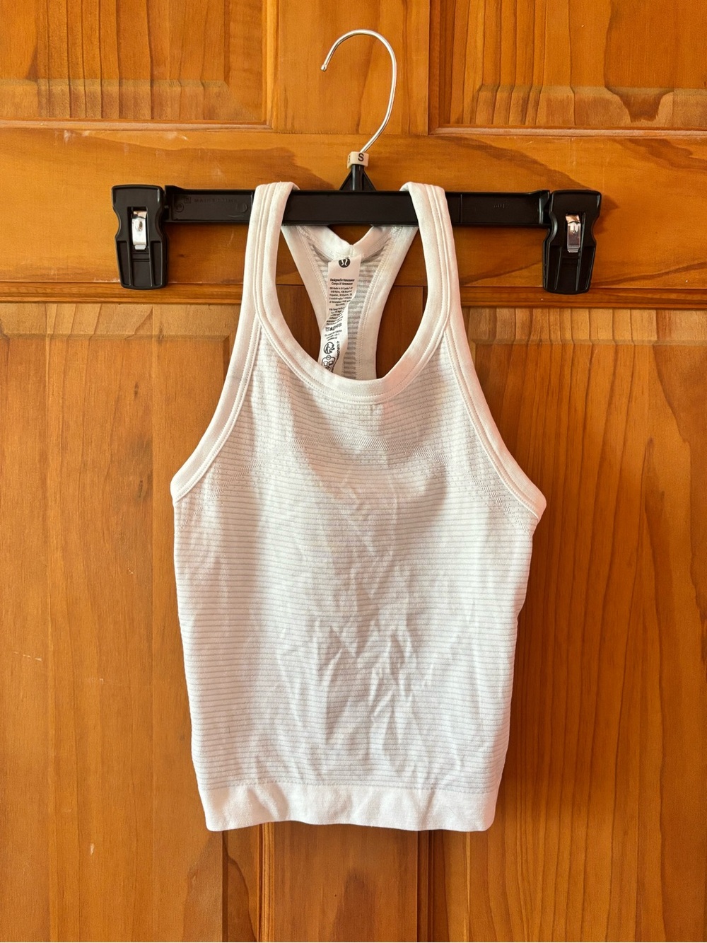 lululemon athletica White Ribbed Racerback Tank